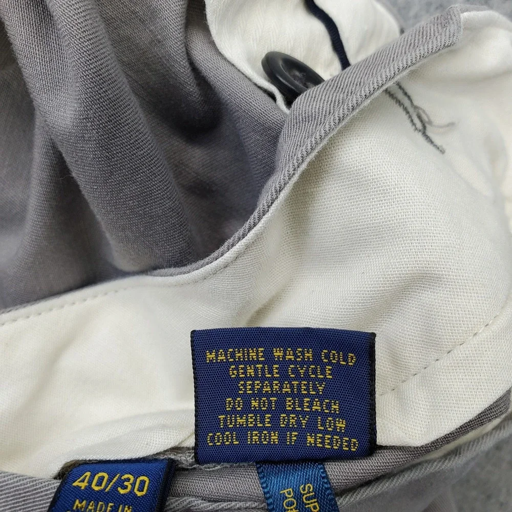 Polo Ralph Lauren Chino Pants Mens 40/30 Gray Stretch Classic Fit Straight Leg